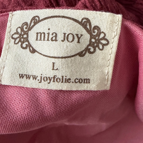 JOYFOLIE Mia Joy Rust Boho Dress – Adjustable Shoulder Ties, Elastic Waist-L - Picture 4 of 4